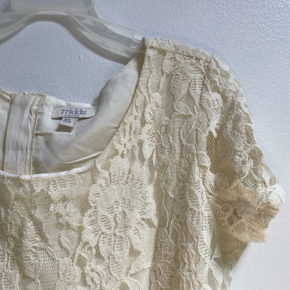 77kids Cream Lace Skater Dress XL
